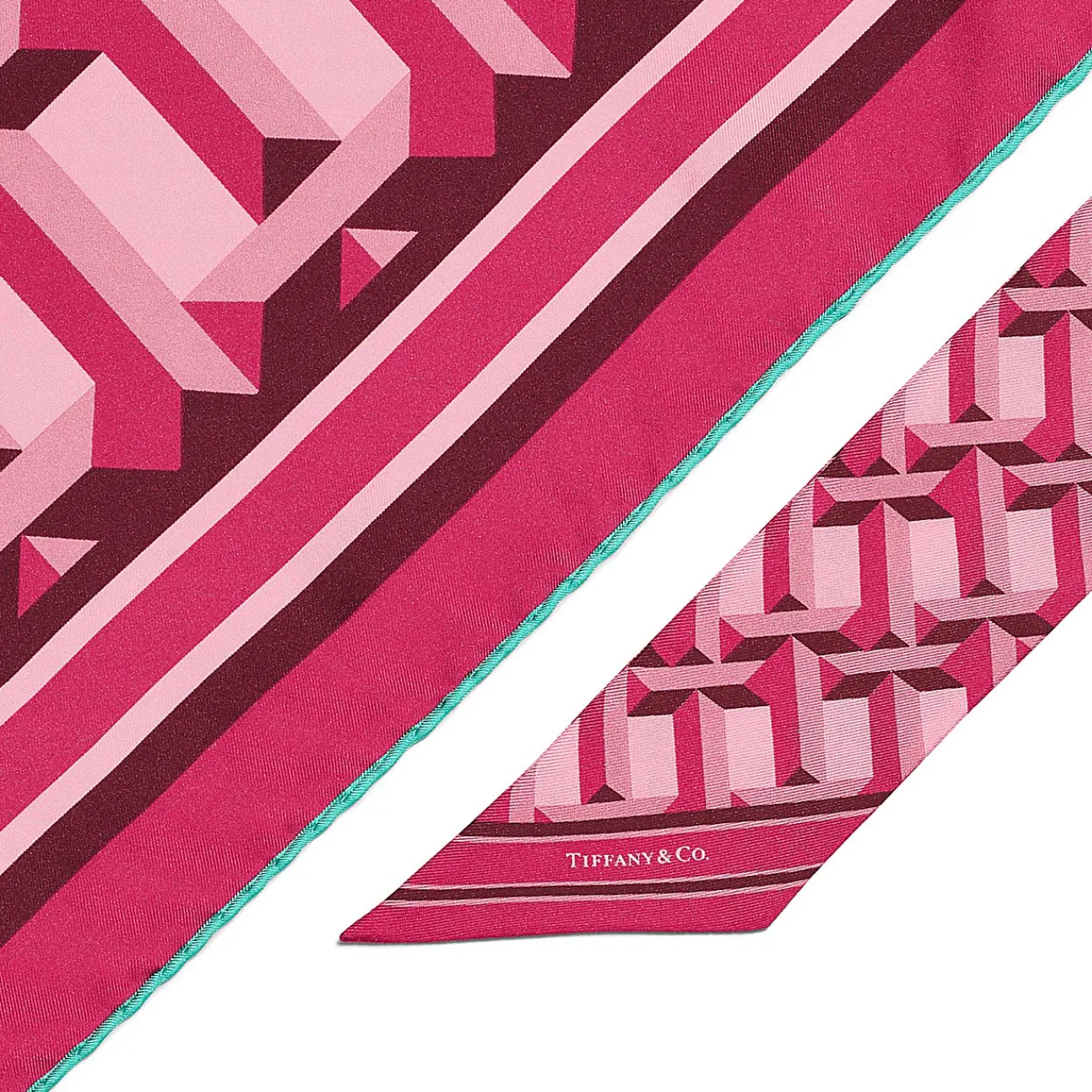 Tiffany & Co. Tiffany T True Square Scarf in Cerise Silk | ^Women Online Exclusives|Scarves & Stoles