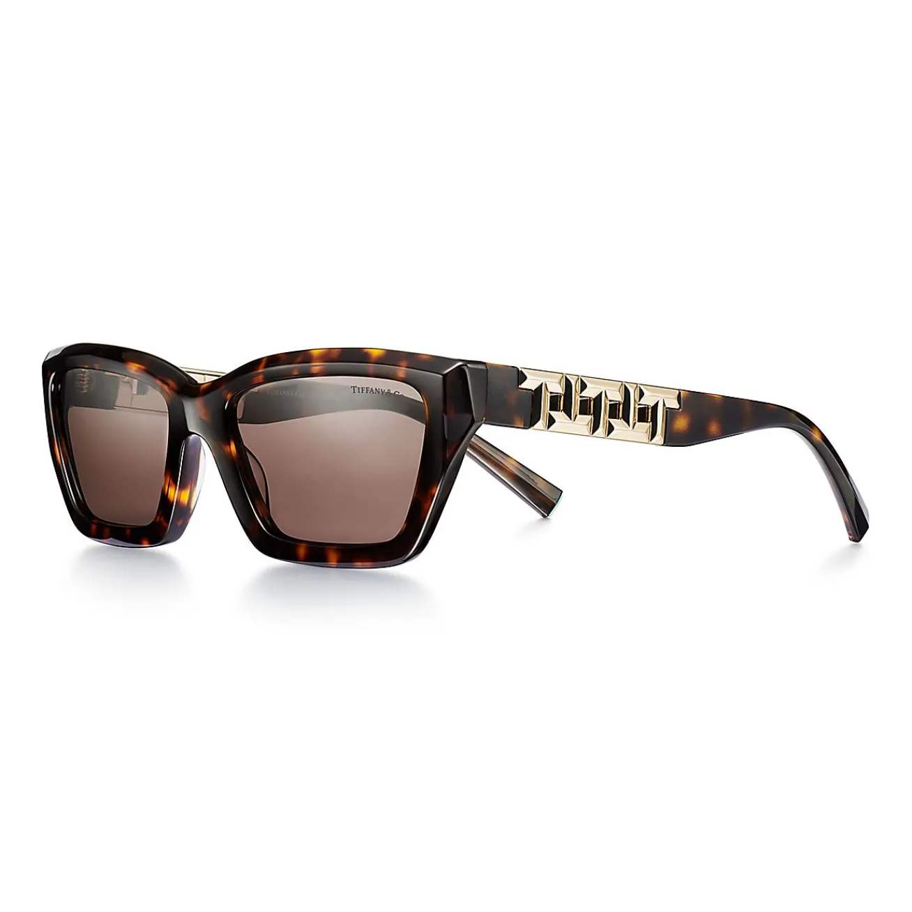 Tiffany & Co. Tiffany T True Sunglasses in Tortoise Acetate with Light Brown Lenses | ^Women Tiffany T|Sunglasses