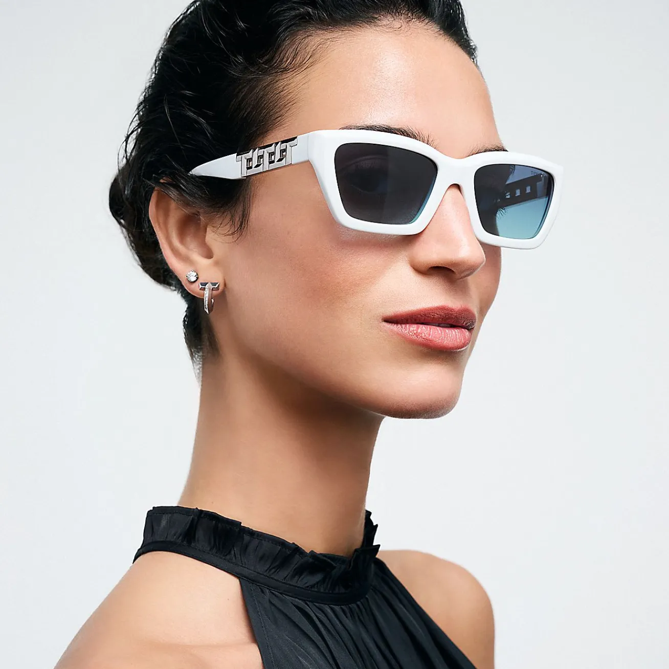 Tiffany & Co. Tiffany T True Sunglasses in White Acetate with Tiffany Blue® Lenses | ^Women Tiffany T|Tiffany Blue® Gifts