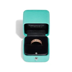 Tiffany & Co. Tiffany T True wide ring in 18k rose gold with pavé diamonds, 5.5 mm wide. | ^Women Rings|Men's Jewelry