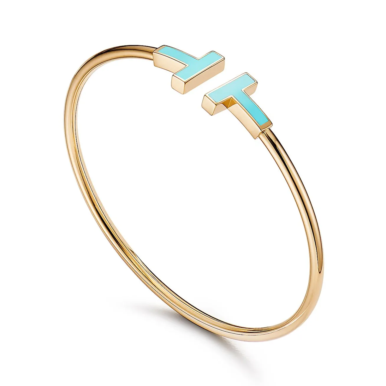 Tiffany & Co. Tiffany T turquoise wire bracelet in 18k gold, medium. | ^ Bracelets|Gold Jewelry