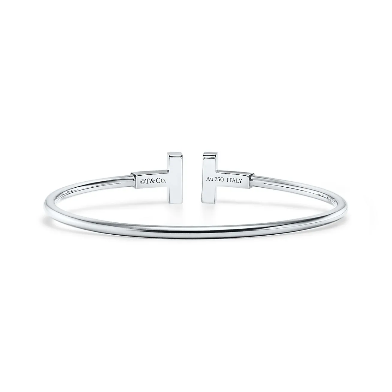 Tiffany & Co. Tiffany T turquoise wire bracelet in 18k white gold, medium. | ^ Bracelets|Colored Gemstone Jewelry