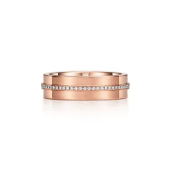 Tiffany & Co. Tiffany T wide diamond ring in 18k rose gold, 5.5 mm wide. | ^Women Rings|Men's Jewelry