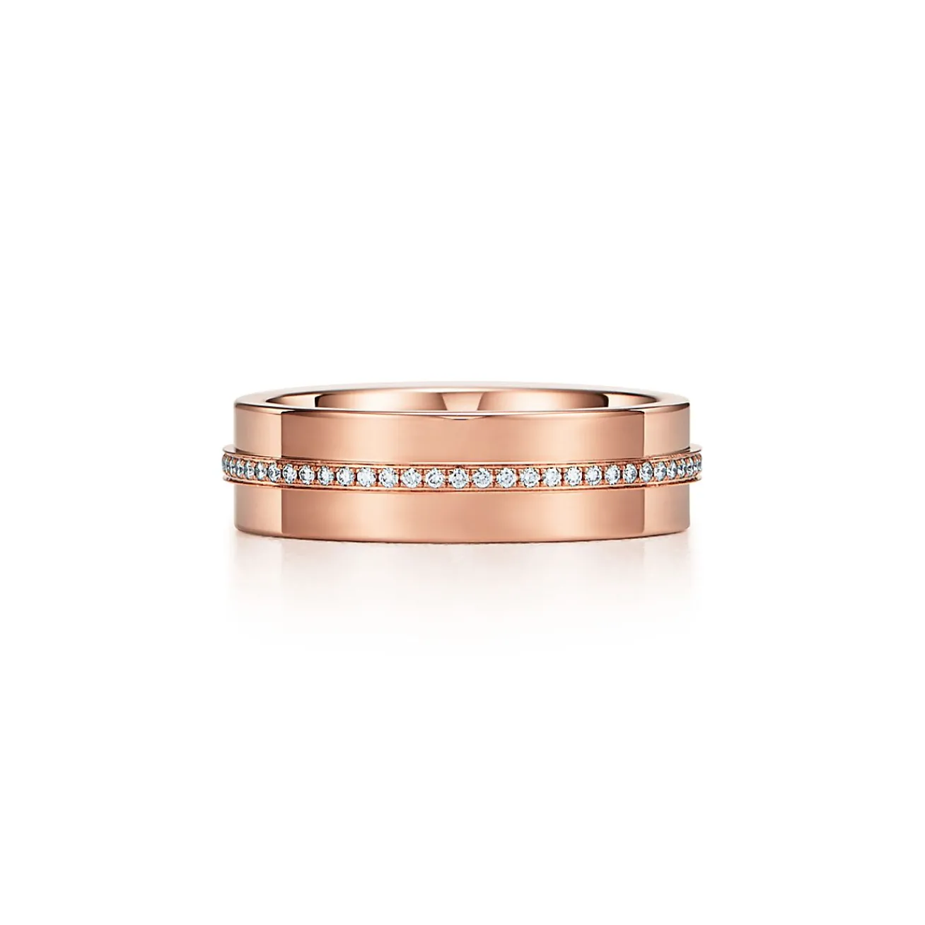 Tiffany & Co. Tiffany T wide diamond ring in 18k rose gold, 5.5 mm wide. | ^Women Rings|Men's Jewelry