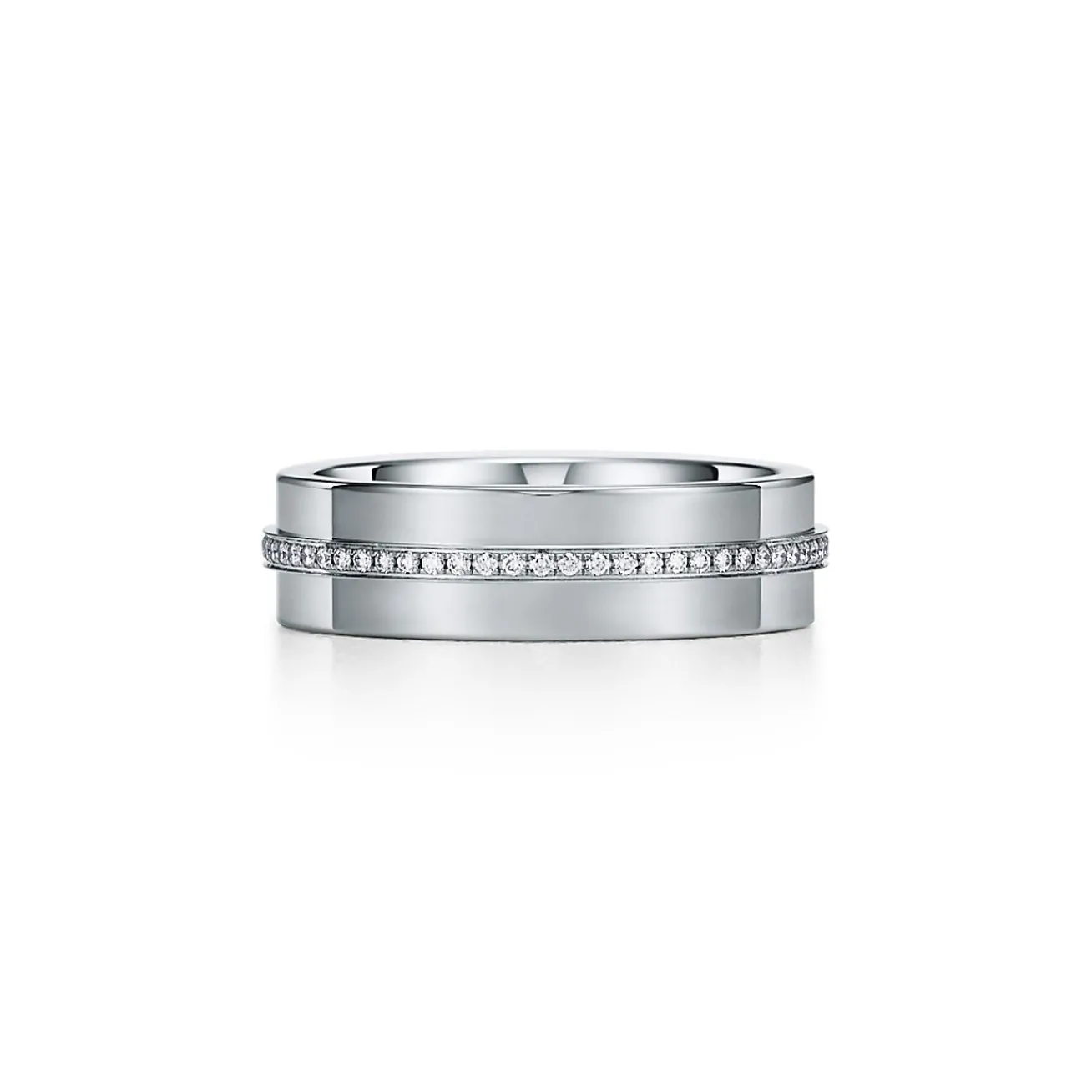 Tiffany & Co. Tiffany T wide diamond ring in 18k white gold, 5.5 mm wide. | ^Women Rings|Men's Jewelry
