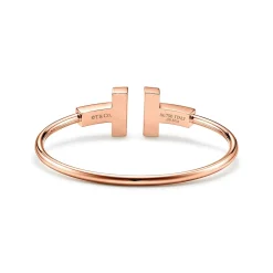 Tiffany & Co. Tiffany T wide diamond wire bracelet in 18k rose gold, medium. | ^ Bracelets|Rose Gold Jewelry