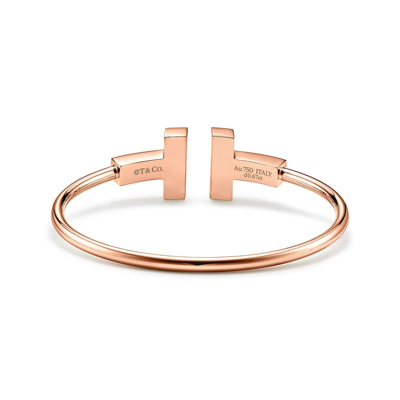Tiffany & Co. Tiffany T wide diamond wire bracelet in 18k rose gold, medium. | ^ Bracelets|Rose Gold Jewelry