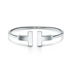 Tiffany & Co. Tiffany T wide wire bracelet in 18k white gold, medium. | ^ Bracelets|Men's Jewelry