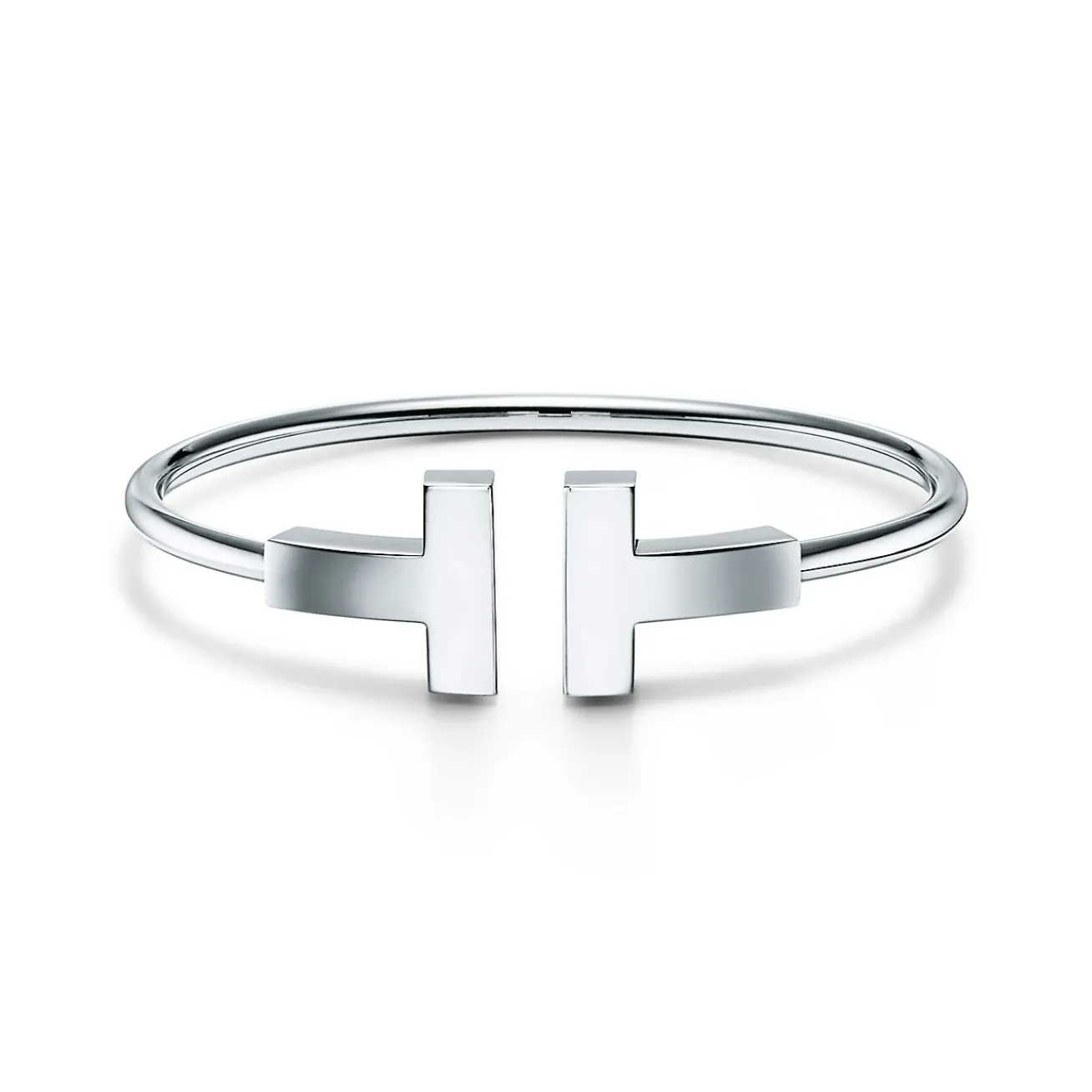 Tiffany & Co. Tiffany T wide wire bracelet in 18k white gold, medium. | ^ Bracelets|Men's Jewelry