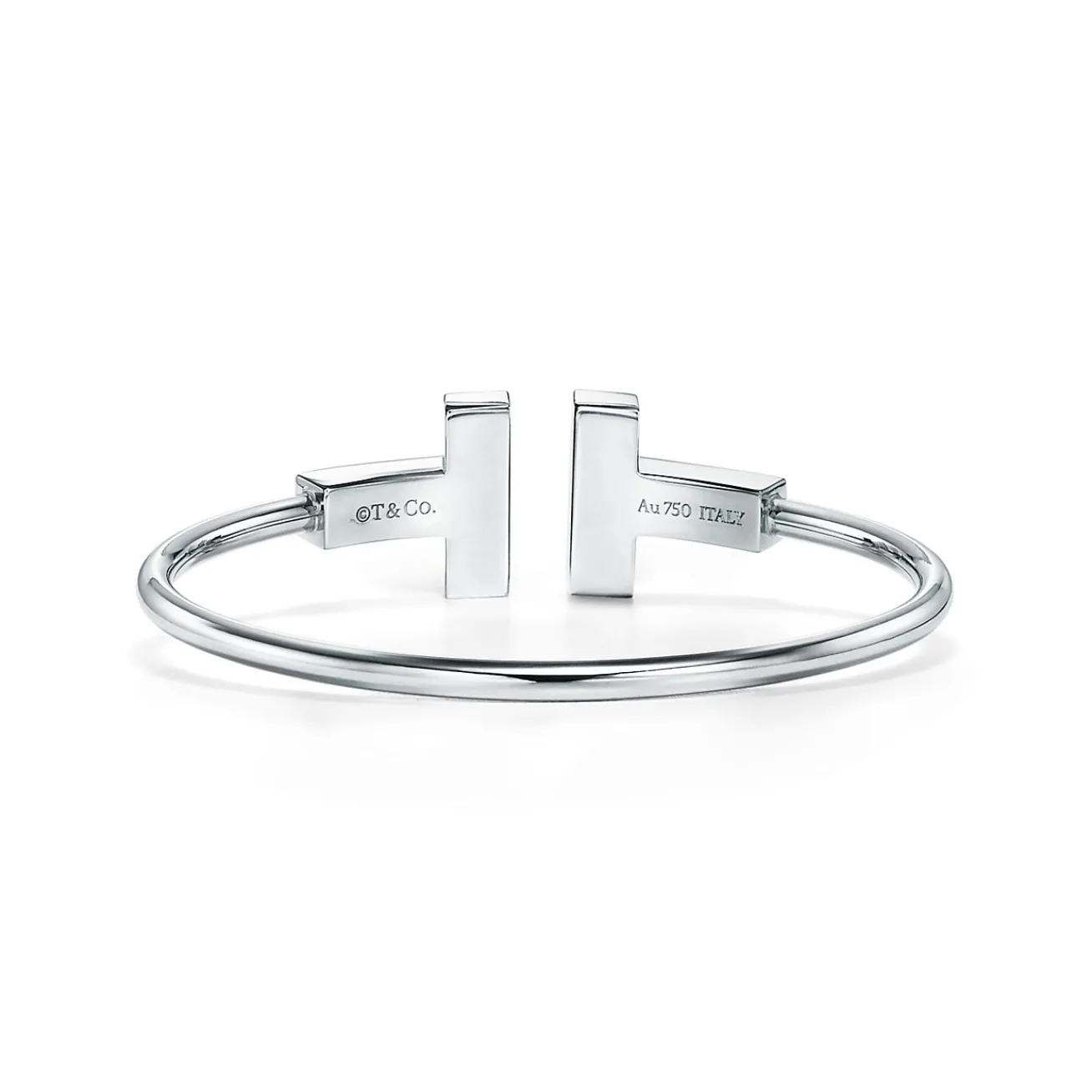 Tiffany & Co. Tiffany T wide wire bracelet in 18k white gold, medium. | ^ Bracelets|Men's Jewelry