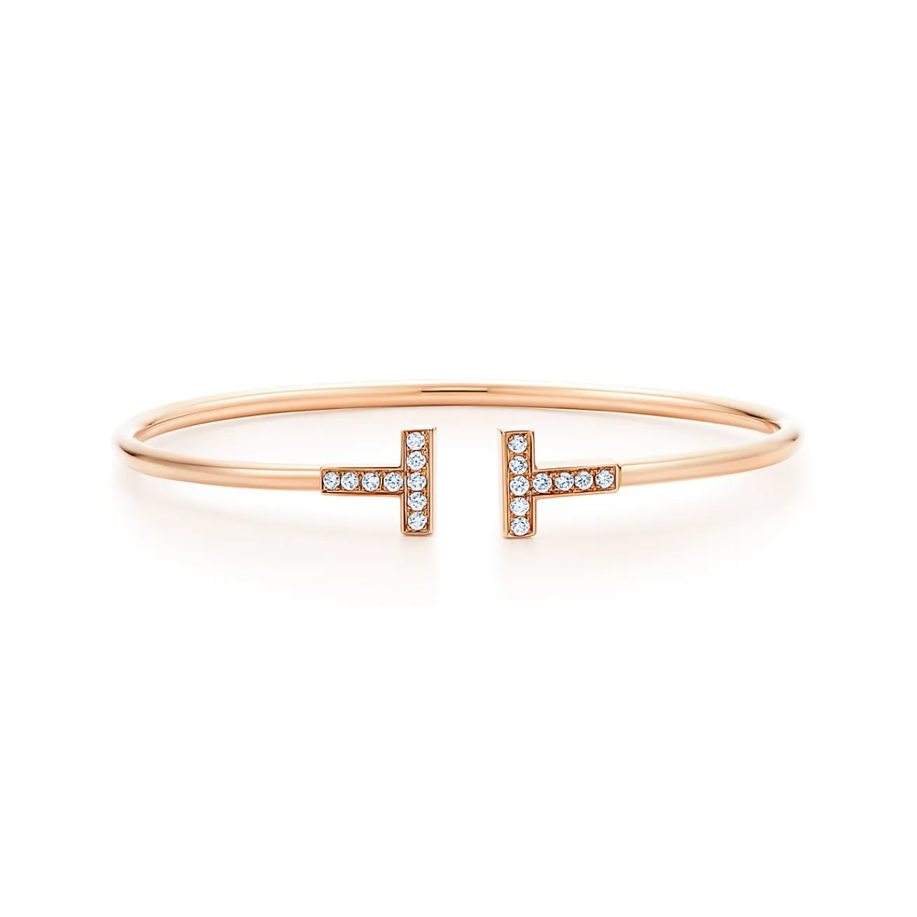 Tiffany & Co. Tiffany T Wire Bracelet in Rose Gold with Diamonds | ^ Bracelets|Men's Jewelry