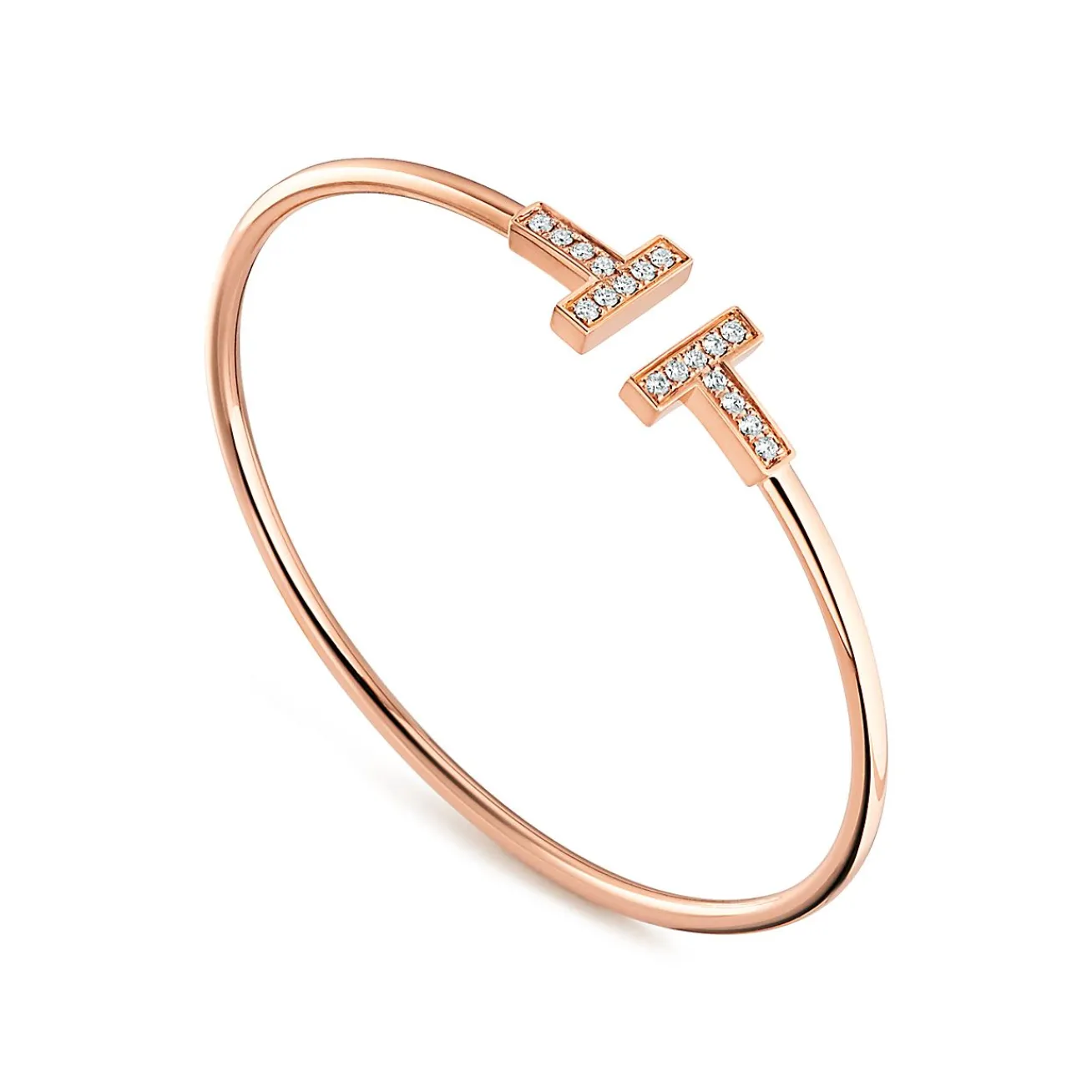 Tiffany & Co. Tiffany T Wire Bracelet in Rose Gold with Diamonds | ^ Bracelets|Men's Jewelry