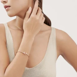 Tiffany & Co. Tiffany T Wire Bracelet in Rose Gold with Diamonds | ^ Bracelets|Men's Jewelry
