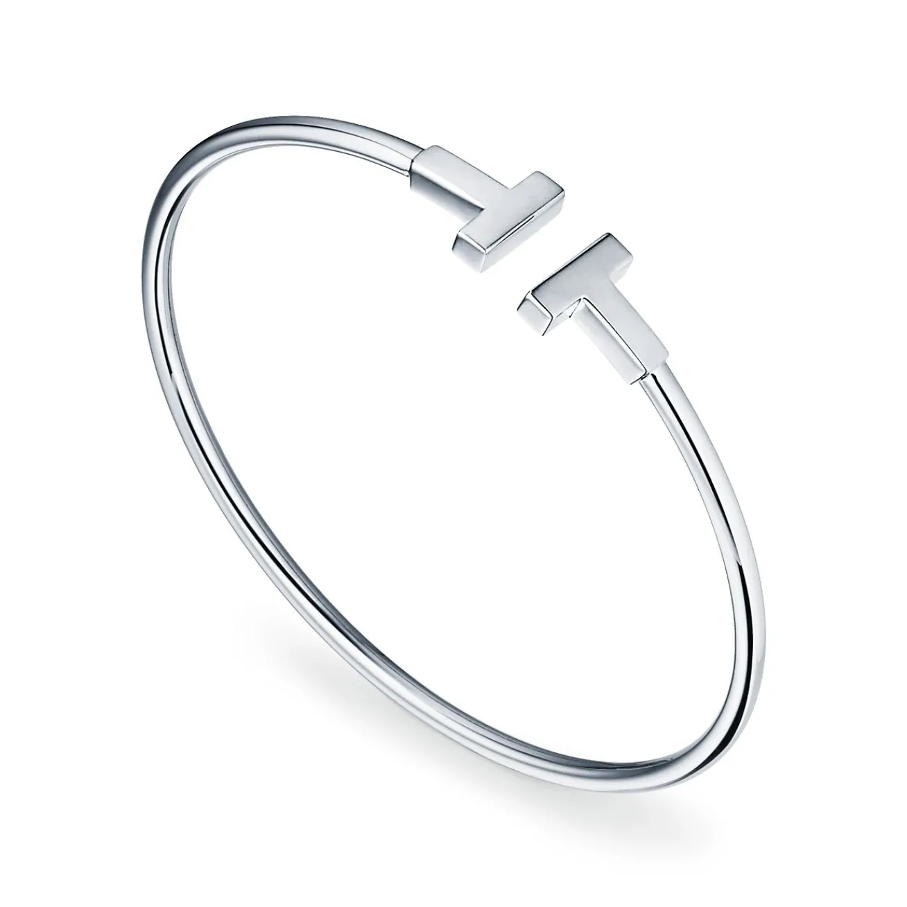Tiffany & Co. Tiffany T wire bracelet in 18k white gold, medium. | ^ Bracelets|Tiffany T