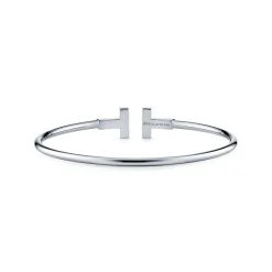 Tiffany & Co. Tiffany T wire bracelet in 18k white gold, medium. | ^ Bracelets|Tiffany T