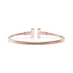 Tiffany & Co. Tiffany T Wire Bracelet in Rose Gold with Diamonds and Mother-of-pearl | ^ Bracelets|Gifts for Her