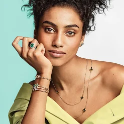 Tiffany & Co. Tiffany T Wire Bracelet in Rose Gold with Diamonds and Mother-of-pearl | ^ Bracelets|Gifts for Her