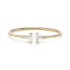 Tiffany & Co. Tiffany T Wire Bracelet in Yellow Gold with Mother-of-pearl | ^ Bracelets|Gold Jewelry