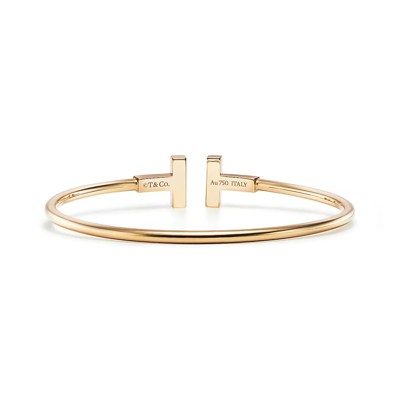 Tiffany & Co. Tiffany T Wire Bracelet in Yellow Gold with Mother-of-pearl | ^ Bracelets|Gold Jewelry