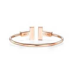 Tiffany & Co. Tiffany T Wire Bracelet in Rose Gold with Mother-of-pearl, Wide | ^ Bracelets|Rose Gold Jewelry