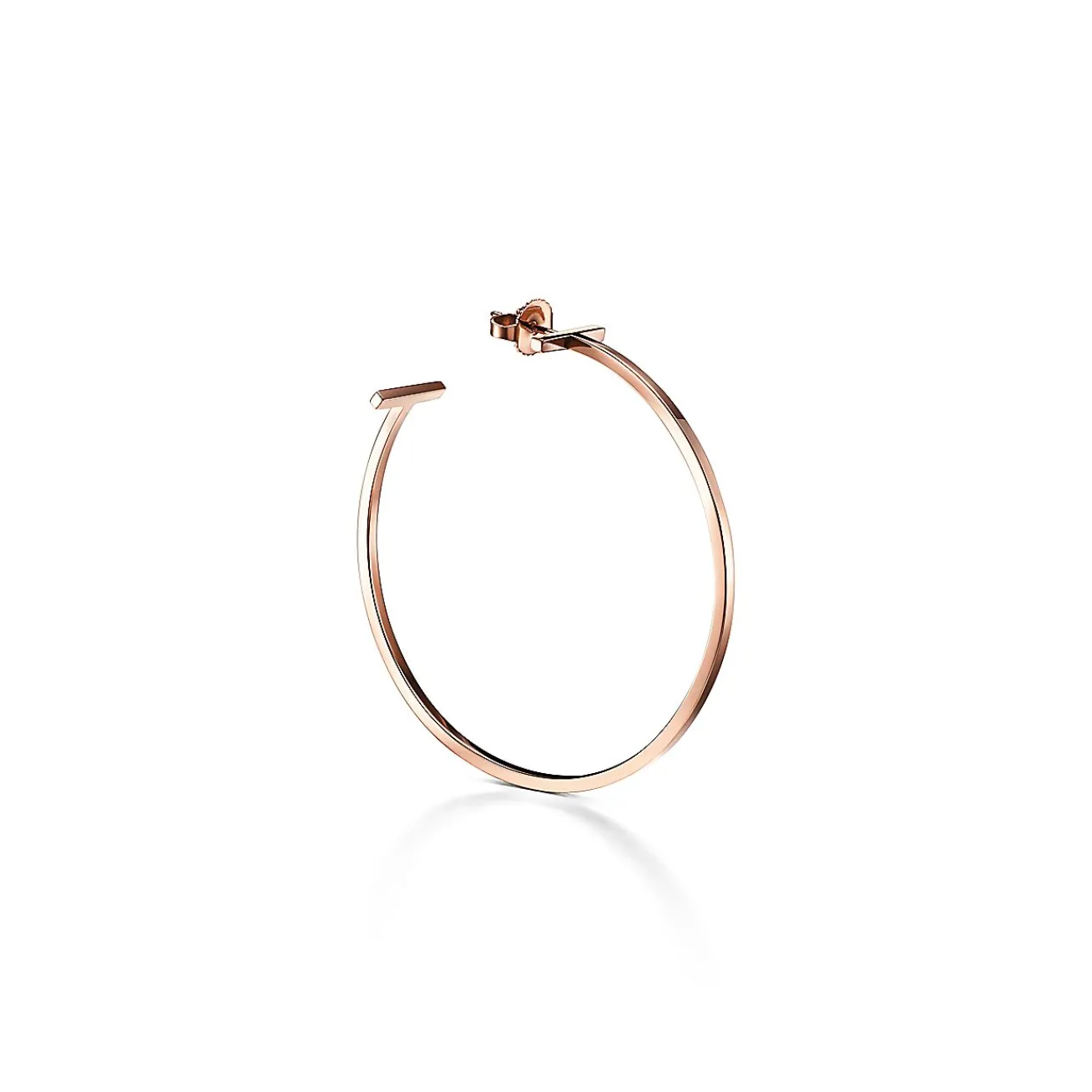 Tiffany & Co. Tiffany T wire hoop earrings in 18k rose gold, extra large. | ^ Earrings|Hoop Earrings