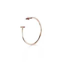 Tiffany & Co. Tiffany T wire hoop earrings in 18k rose gold, extra large. | ^ Earrings|Hoop Earrings