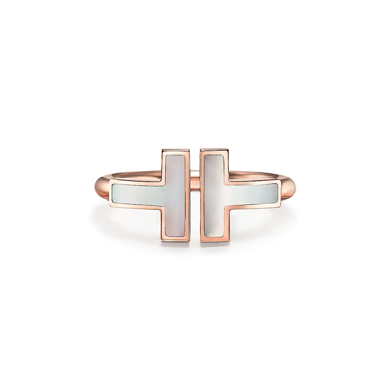 Tiffany & Co. Tiffany T Wire Ring in Rose Gold with Mother-of-pearl | ^ Rings|Rose Gold Jewelry