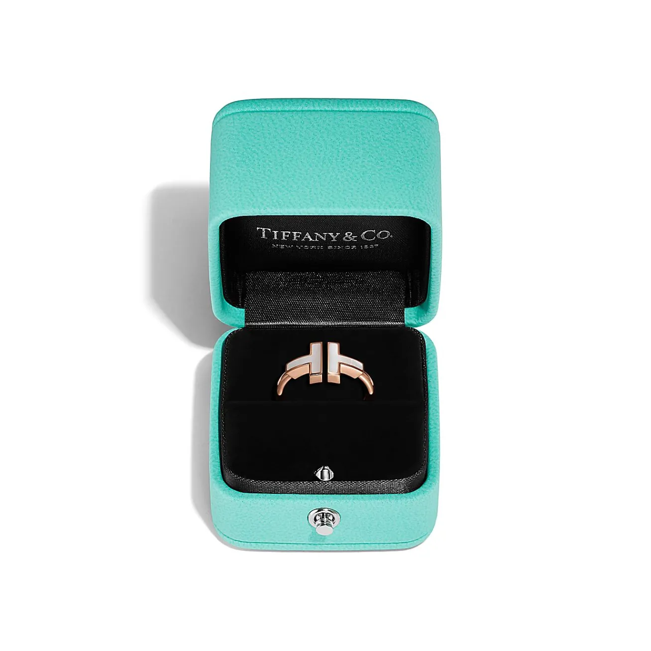 Tiffany & Co. Tiffany T Wire Ring in Rose Gold with Mother-of-pearl | ^ Rings|Rose Gold Jewelry