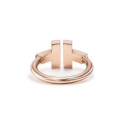 Tiffany & Co. Tiffany T Wire Ring in Rose Gold with Diamonds and Mother-of-pearl | ^ Rings|Rose Gold Jewelry