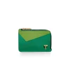 Tiffany & Co. Tiffany T Zip Card Case in Emerald Green Colorblock Leather | ^Women Small Leather Goods|Women's Accessories