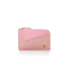 Tiffany & Co. Tiffany T Zip Card Case in Pink Colorblock Leather | ^Women Small Leather Goods|Women's Accessories