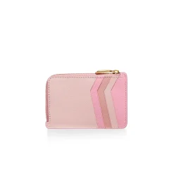Tiffany & Co. Tiffany T Zip Card Case in Pink Colorblock Leather | ^Women Small Leather Goods|Women's Accessories