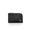 Tiffany & Co. Tiffany T Zip Card Case in Black Leather | ^Women Small Leather Goods|Women's Accessories