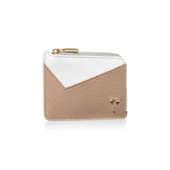 Tiffany & Co. Tiffany T Zip Card Case in Neutral Colorblock Leather | ^Women Gifts $1,500 & Under