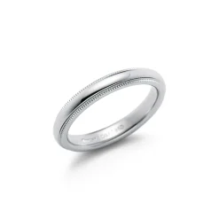 Tiffany & Co. Tiffany Together Milgrain Band Ring in Platinum, 3 mm Wide | ^Women Rings|Platinum Jewelry