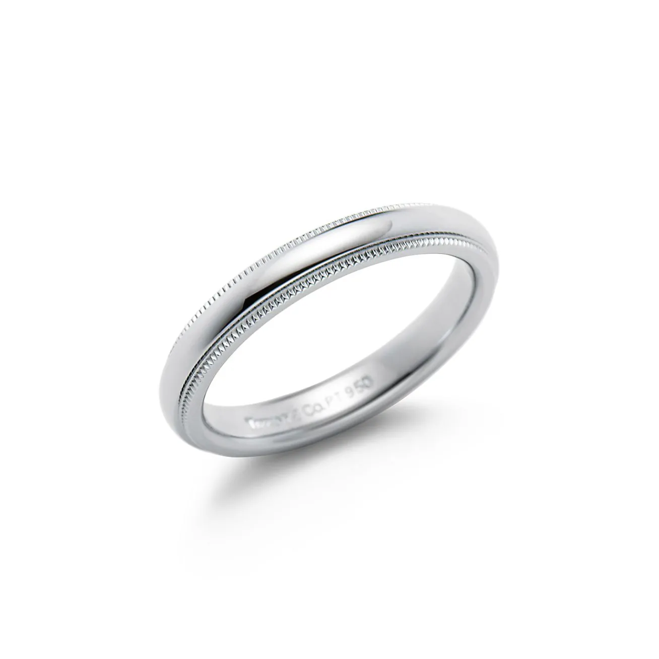 Tiffany & Co. Tiffany Together Milgrain Band Ring in Platinum, 3 mm Wide | ^Women Rings|Platinum Jewelry