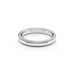 Tiffany & Co. Tiffany Together Milgrain Band Ring in Platinum, 3 mm Wide | ^Women Rings|Platinum Jewelry