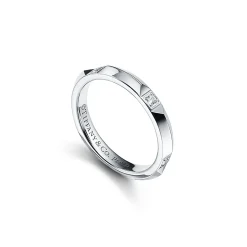 Tiffany & Co. Tiffany True® band ring in platinum with diamonds, 2.5 mm wide. | ^Women Rings|Men's Jewelry