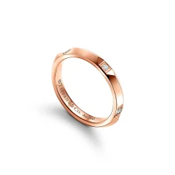 Tiffany & Co. Tiffany True® band ring in 18k rose gold with diamonds, 2.5 mm wide. | ^Women Rings|Men's Jewelry