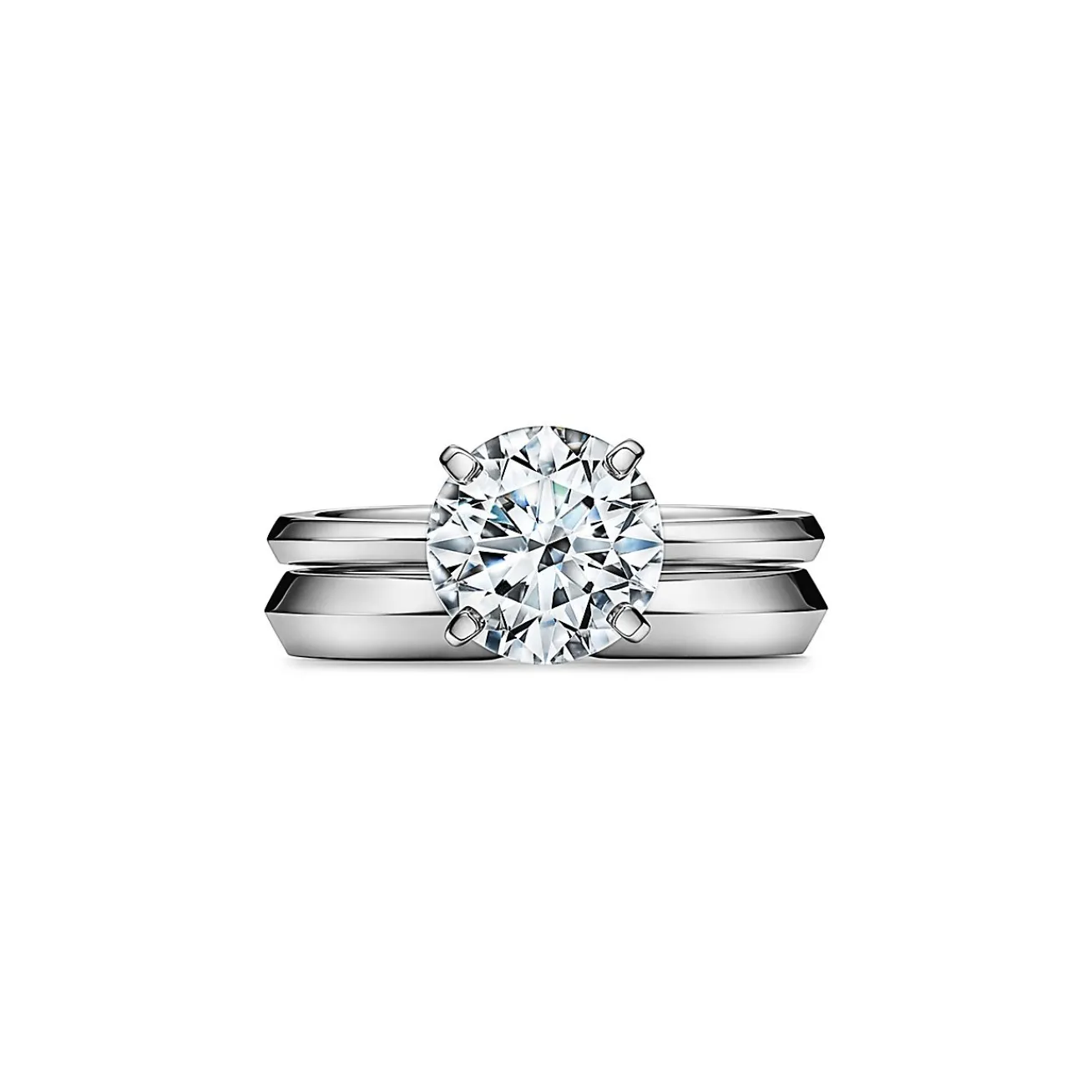 Tiffany & Co. Tiffany True® round brilliant engagement ring: an icon of modern love. | ^ Engagement Rings