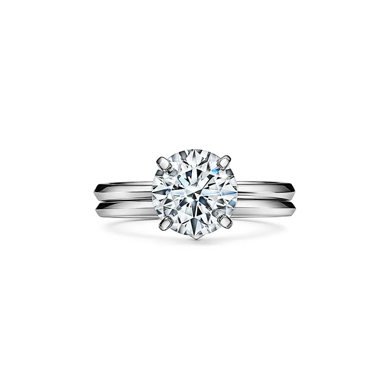 Tiffany & Co. Tiffany True® round brilliant engagement ring: an icon of modern love. | ^ Engagement Rings