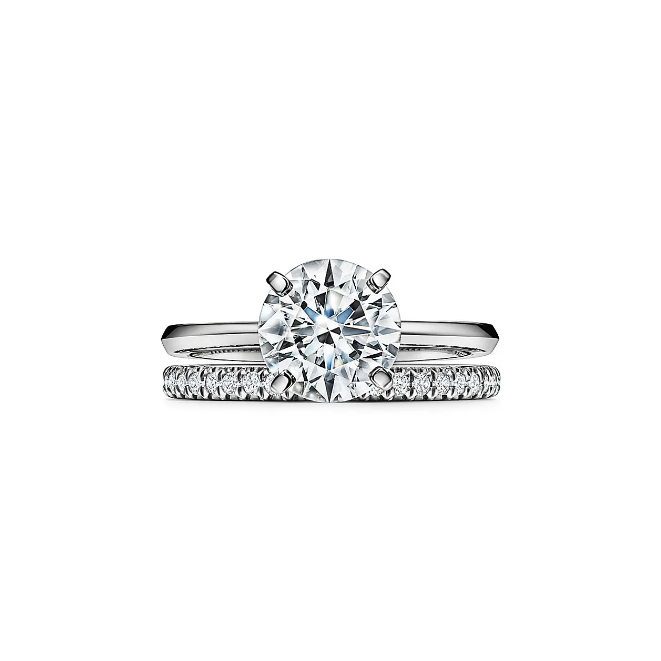 Tiffany & Co. Tiffany True® round brilliant engagement ring: an icon of modern love. | ^ Engagement Rings