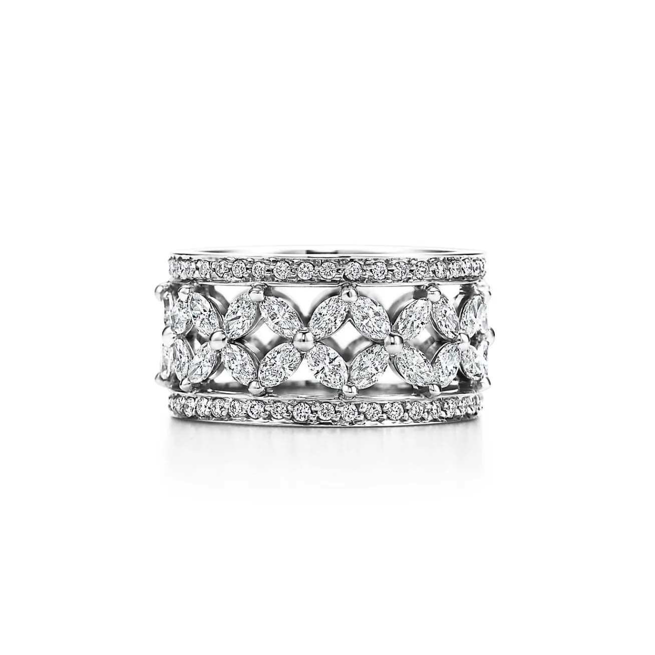 Tiffany & Co. Tiffany Victoria® band ring in platinum with diamonds. | ^ Rings|Platinum Jewelry