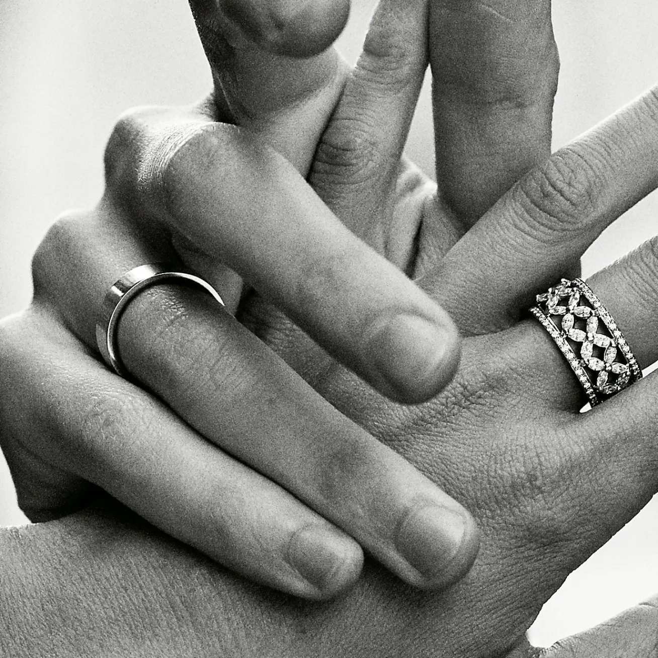 Tiffany & Co. Tiffany Victoria® band ring in platinum with diamonds. | ^ Rings|Platinum Jewelry