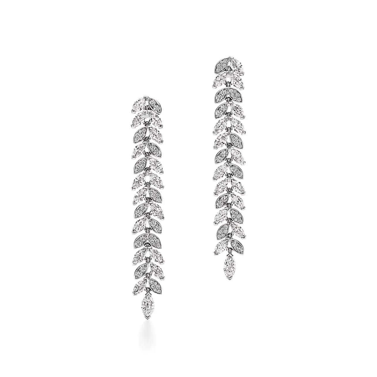 Tiffany & Co. Tiffany Victoria® diamond vine drop earrings in platinum. | ^ Earrings|Platinum Jewelry