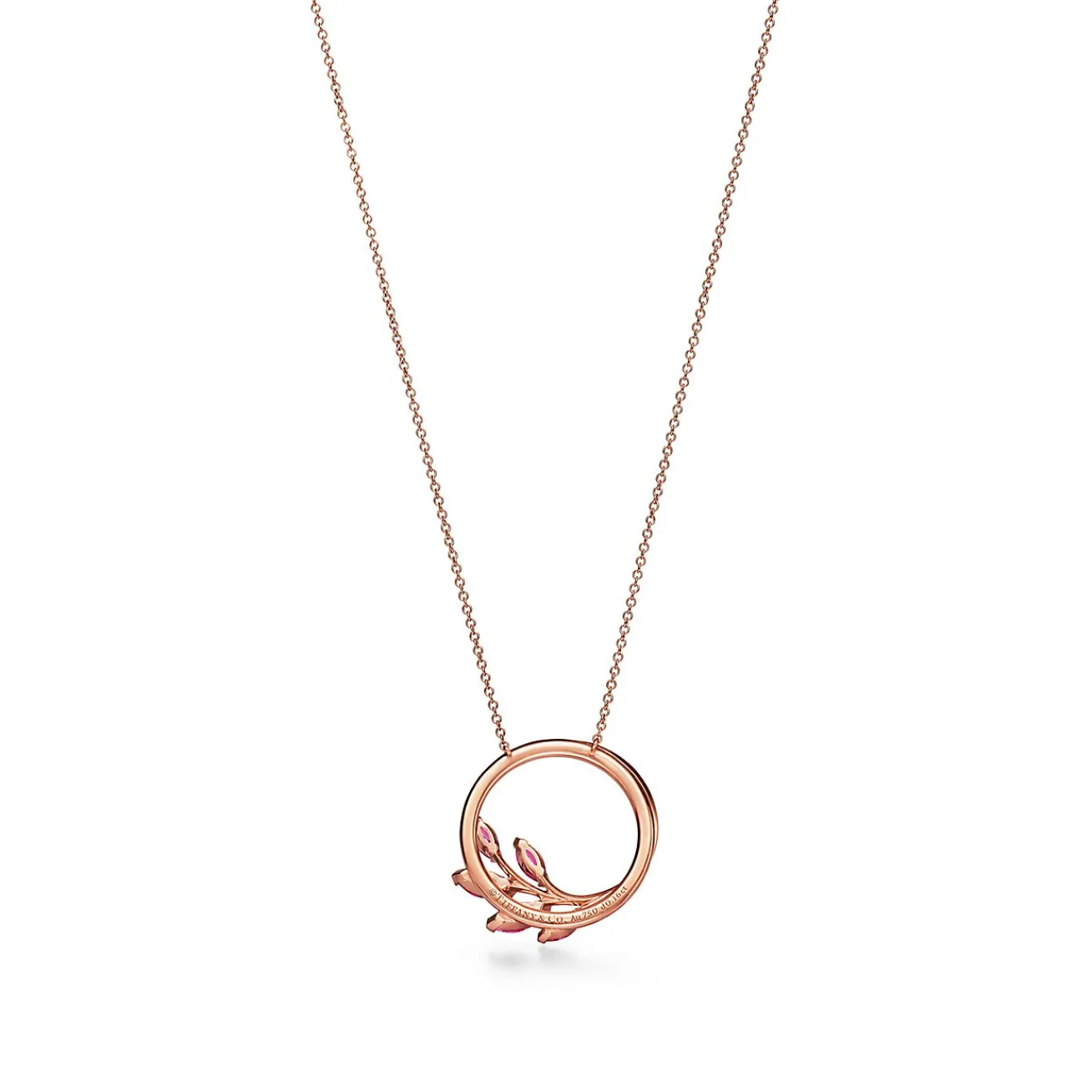 Tiffany & Co. Tiffany Victoria® Diamond Vine Circle Pendant with Pink Sapphires in Rose Gold | ^ Necklaces & Pendants|Gifts for Her