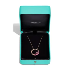 Tiffany & Co. Tiffany Victoria® Diamond Vine Circle Pendant with Pink Sapphires in Rose Gold | ^ Necklaces & Pendants|Gifts for Her