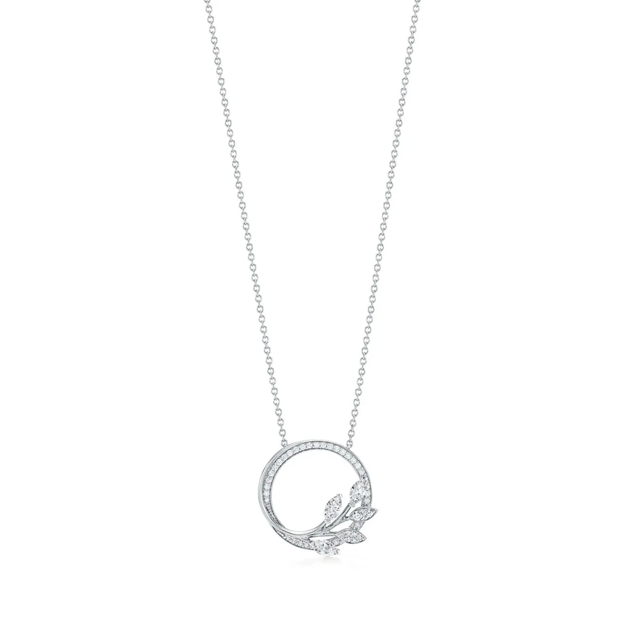 Tiffany & Co. Tiffany Victoria® diamond vine circle pendant in platinum, small. | ^ Necklaces & Pendants|Gifts for Her