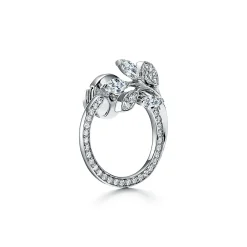 Tiffany & Co. Tiffany Victoria® diamond vine circle earrings in platinum, small. | ^ Earrings|Hoop Earrings