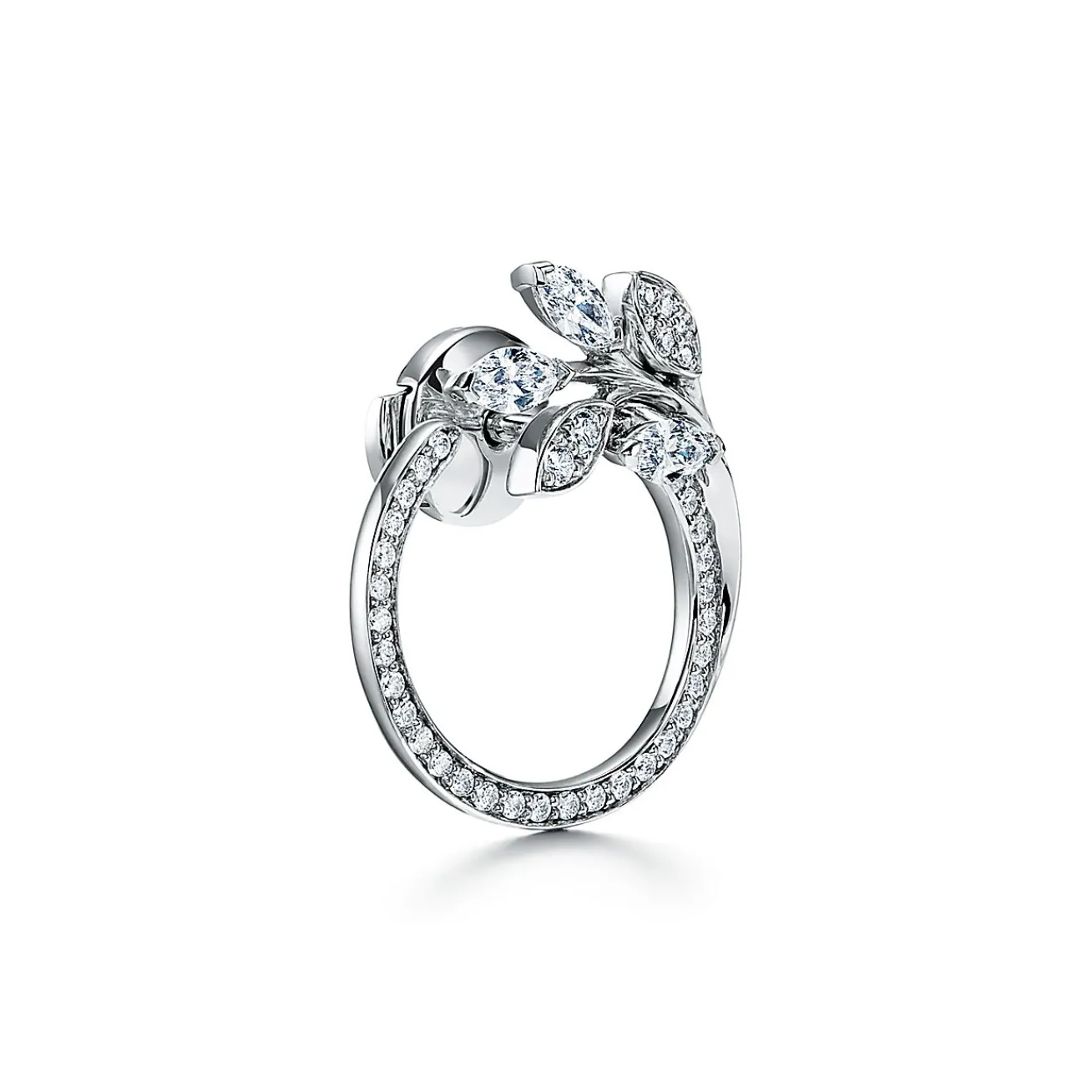 Tiffany & Co. Tiffany Victoria® diamond vine circle earrings in platinum, small. | ^ Earrings|Hoop Earrings